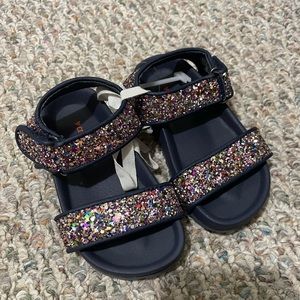 NWT Jcrew crewcuts girl glitter sandals size:K8
